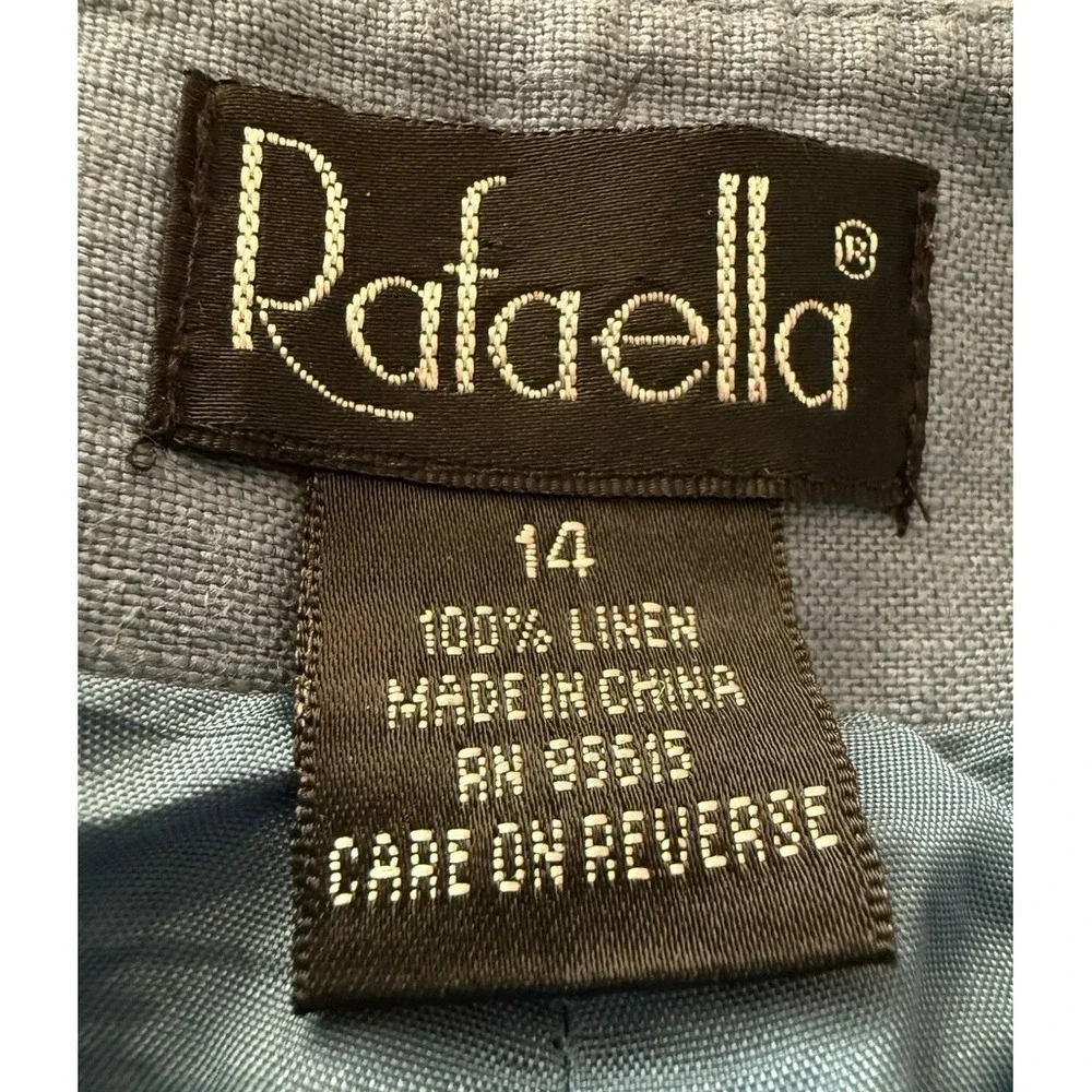 Rafaella Pant Suit Set Womens Size 14 Blue Shimmer Blazer Jacket‎ & Pants